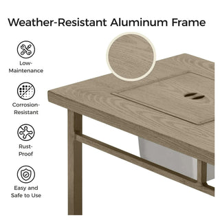 3 In 1 Outdoor Propane Fire Pit Table 50, 000 BTU With Ice Bucket - Beige