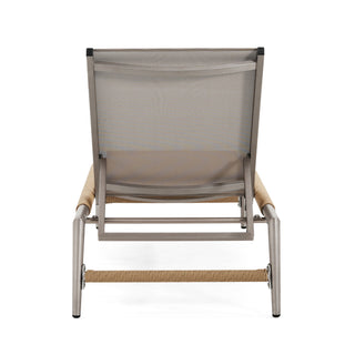 Hargrove - Outdoor Patio Aluminun Chaise Lounge, Outdoor Mesh Seat - Natural / Silver