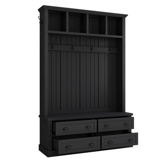 Hall Tree With 4 Drawers, Coat Rack With 6 Hooks