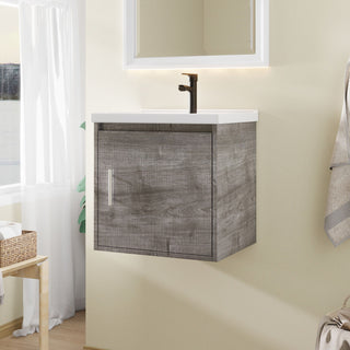 Floating Bathroom Vanity Combo, Wall Mounted Cabinet With Sink & Soft Close Doors For Small Bathrooms