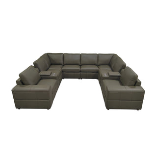 Upholstered Large Arms Sectional With Recliner Seats