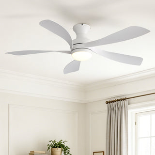 52" Ceiling Fan With 3 Color Dimmable LED Light, DC Reversible Motor, 6 Speed Settings