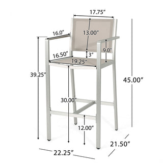 Outdoor Rust Proof Aluminum Barstools (Set of 2)