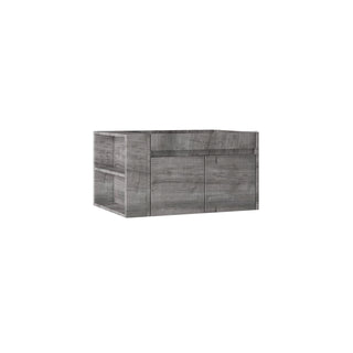 Floating Bathroom Vanity Cabinet, Soft Close Double Drawers, Open Side Storage, Wall Mounted, Cabinet Only