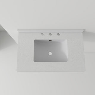 Basin Sink With 2" Thick Rim, Triple Faucet Holes, Sink Only