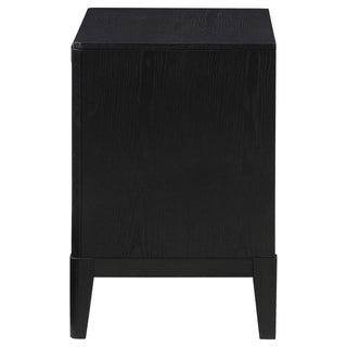 Mason - 2 Drawer Nightstand With Fluted Design - Black