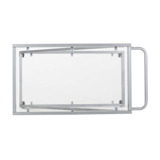 Modern Z Shaped Bar Cart With Tempered Glass Shelves - Silver