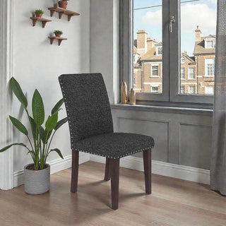 Upholstered Dining Chair With High Back Design (Set of 2)