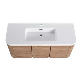 Wall Mounted Bathroom Vanity With Sink, 3 Soft Close Doors