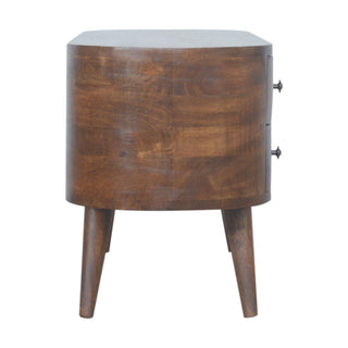 Solid Wood Rounded Entertainment Unit