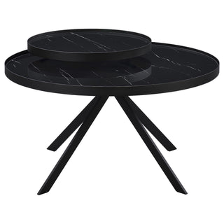 Shayne - Round Top Coffee Table With 2 Tier Design