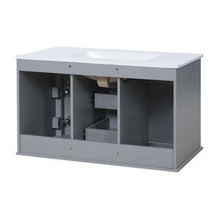 French Simple Style Wall Mounted Bathroom Cabinet With Sink