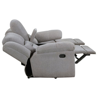 Sebring - Upholstered Manual Reclining Loveseat With Center Storage Console - Gray