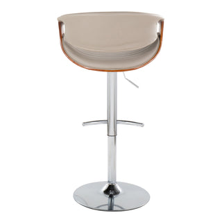 Symphony - Mid Century Modern Adjustable Barstool & Swivel With Rounded T Footrest (Set of 2)