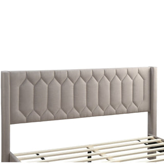 Platform Bed With Diamond Tufted Headboard