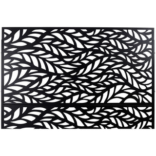 Outdoor & Indoor Privacy Screen Metal Privacy Screen, Freestanding Decorative Privacy Screen For Deck Balcony Patio - Black