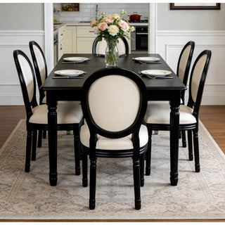 Upholstered & Round Back Dining Chairs (Set of 2)