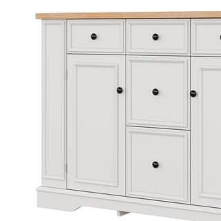 Sideboard Buffet Cabinet With 5 Drawers, 2 Cabinets, Adjustable Shelves