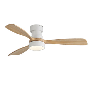 48" Ceiling Fan With Light, Dual Mount (Flush / Downrod), Dimmable LED, Quiet DC Motor, 3 Blades