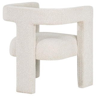 Verda - Upholstered Accent Side Chair In Soft With Rounded Open Back And 3 Leg Base - White
