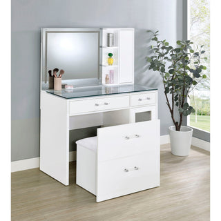 Kerr - 2 Drawer Makeup Vanity Table With Mirror And Stool