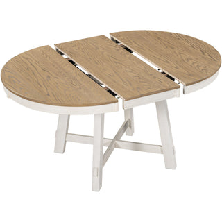 Round Extendable Dining Table Set With 4 Upholstered Chairs