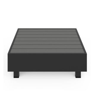 Square Slatted Patio Coffee Table With Rust Resistant Accents - Gray