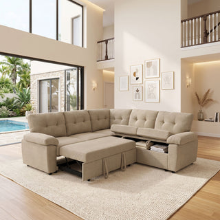 Convertible Sectional Sofa Bed & Pull Out Sleeper And Storage