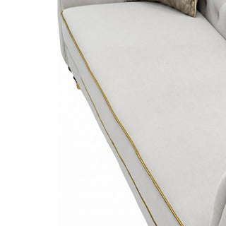 3 Person Sofa With Deep Seat, Tufted Backrest