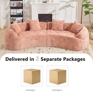 Curved Compressed Sofa, Nordic-Style Design For Living Room