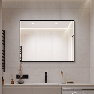Framed Wall Mirror For Bathroom - Black