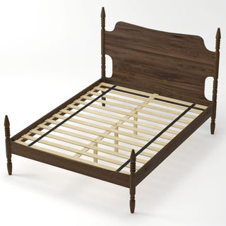 Retro 4 Poster Platform Bed Frame With Curved Tall Headboard