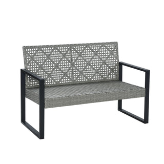 4 Piece Patio Furniture Set With Acacia Wood Table Top And Cushions