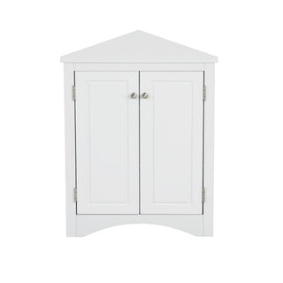 Triangle Bathroom Storage Cabinet With Adjustable Shelves, Freestanding Floor Cabinet For Home Kitchen