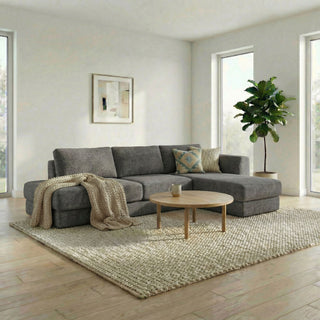 L-Shaped Modular Sofa With Double Layer Cushion