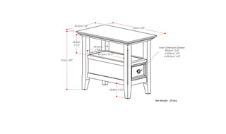 Amherst - Narrow Side Table - Hickory Brown