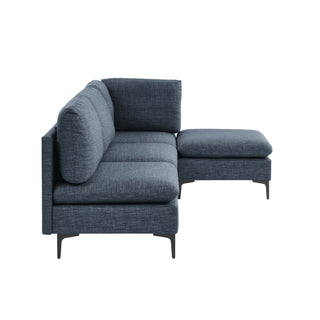 Upholstered Modular Sectional With Tall Legs, Medium Firm Seat