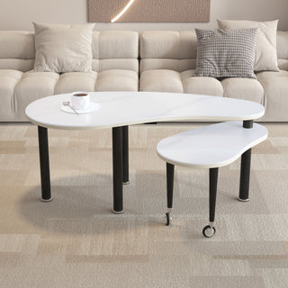Rotatable Cocktail Table With Solid Legs, 360 Degree Rotating