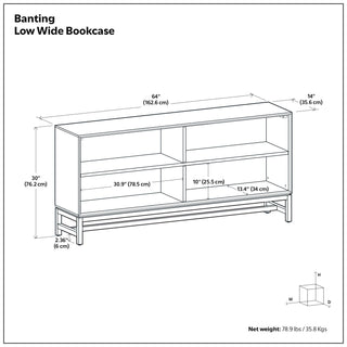 Banting - Low Wide Bookcase - Walnut Brown