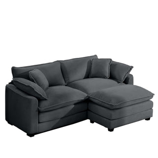 Modular Oversized Cushion Sofa With Ottoman, Low Back, Deep Seating Sofa Set