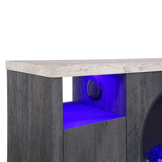 Nancy - Entertainment Unit With Bluetooth Speaker And LED Lighting - Gray