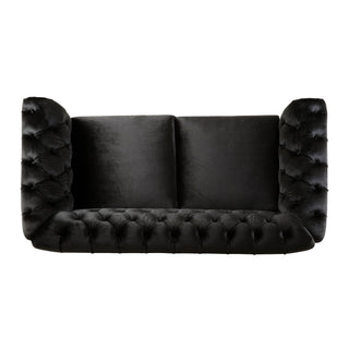 Chesterfield Loveseat Sofa, 2 Person Rolled Arm Upholstered Couch