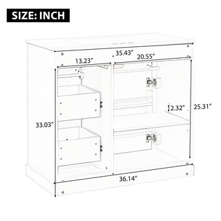 Modern Bathroom Vanity With Sink, 4 Drawers, Soft-Close Door, Adjustable Shelf