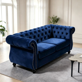 Chesterfield Button Tufted Loveseat With Rolled Arms