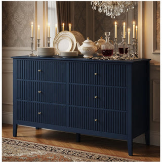 Modern 6 Drawer Fluted Dresser