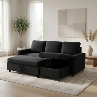 L - Shaped Convertible Sofa Bed With Storage Chaise