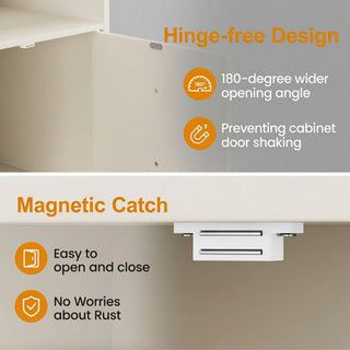Nightstand With Door & Shelf, 2 Drawer Side Table