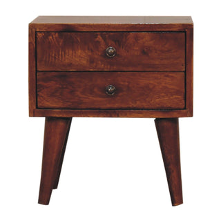 Mini Modern Bedside Table - Chestnut