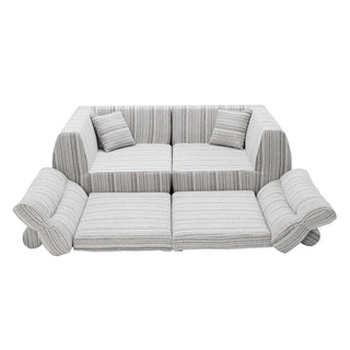 3 Seater, Couch With Throw Pillows For Living Room