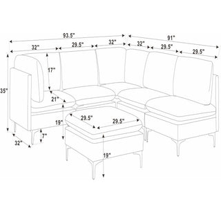 Upholstered Modular Sectional & Tall Legs